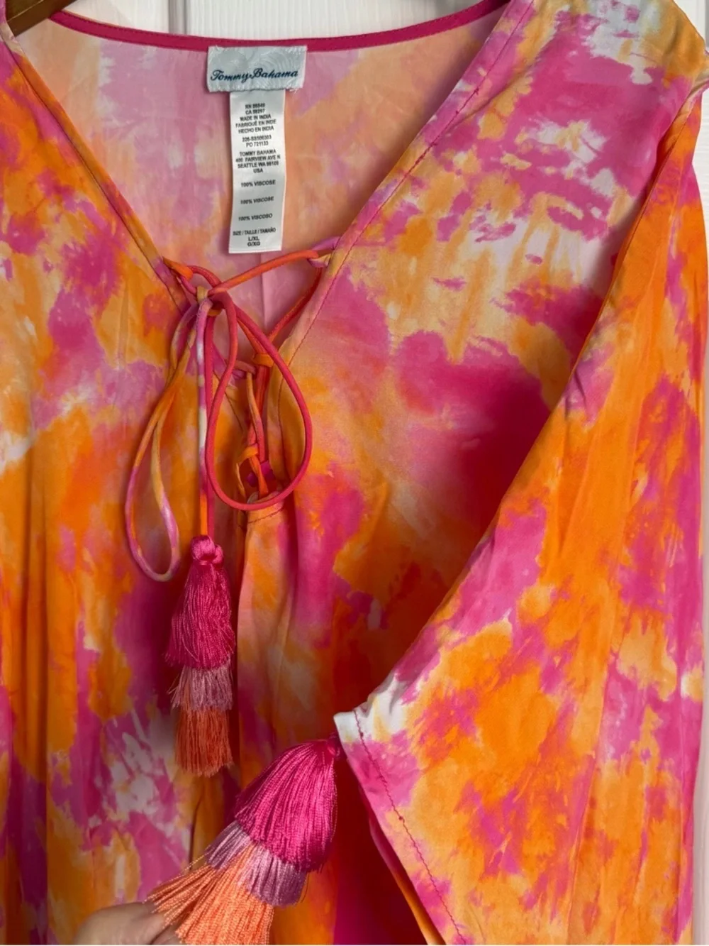 Womens Tommy Bahama Tidal Tiedye V-Neck Swim Coverup EUC - Picture 8 of 8